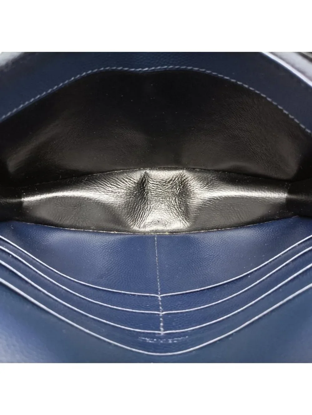 Saint Laurent Monogram Navy Caviar Leather Shoulder Bag